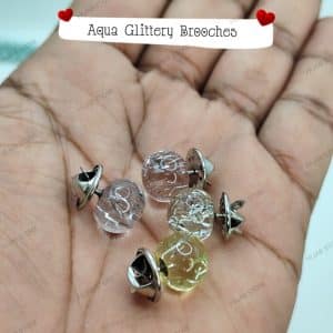 Aqua Glittery Pearl Brooch 4 piece full set